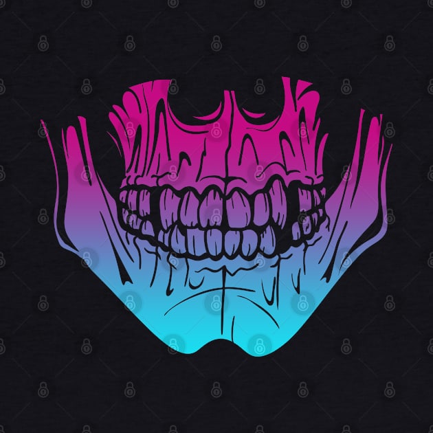 Skeleton Teeth and Jaw Vaporwave by aaallsmiles